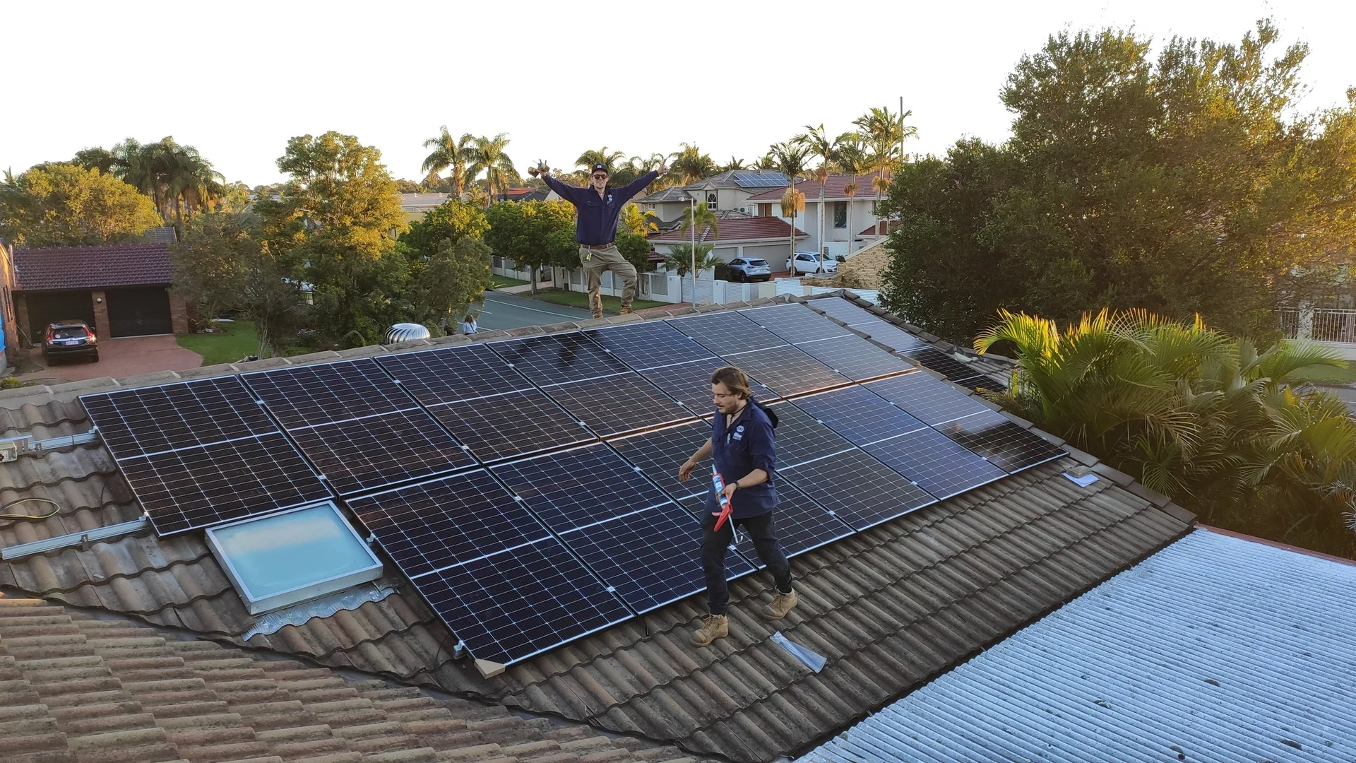 Give Industries solar installation on a home roof